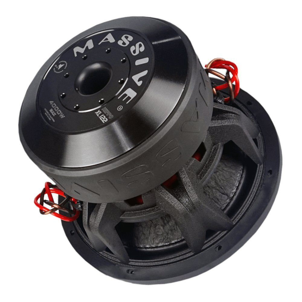 HIPPOXL122 Massive Audio – 12 Inch Car Audio Subwoofer, High Performance Subwoofer for Cars, Trucks, Jeeps - 12" Subwoofer 2000 Watt RMS, 4000w MAX Dual 2 Ohm, 3 Inch Voice Coil. Sold Individually