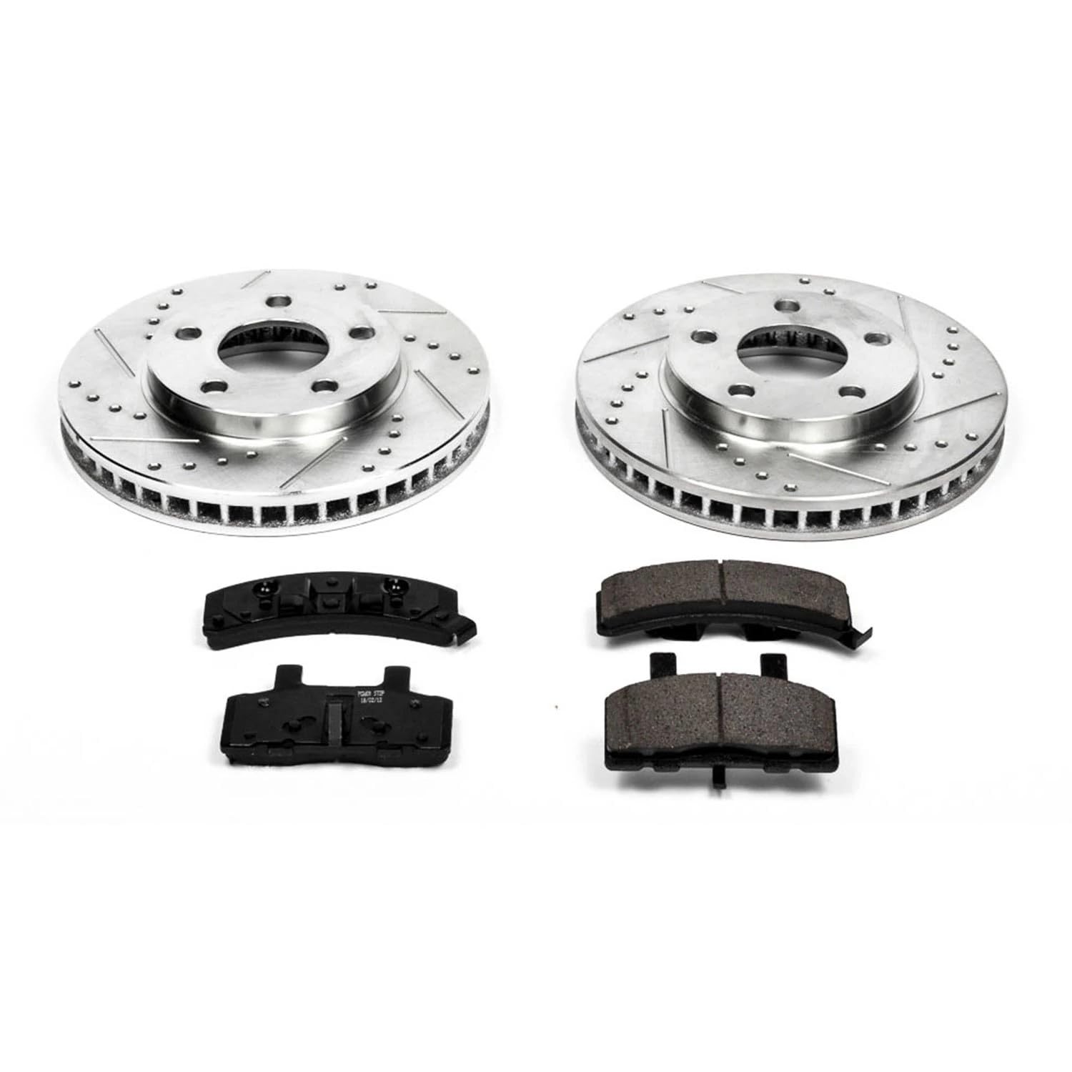 Power Stop K3132 Z23 Carbon Fiber Brake Pads with Drilled & Slotted Brake Rotors Kit For Cadillac Commercial Chassis, Cadillac DeVille, Cadillac Fleetwood [Model Specific]
