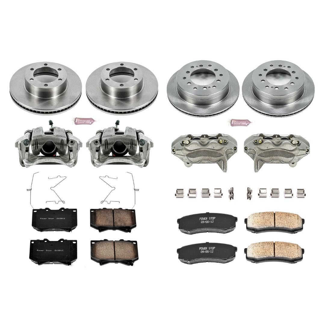 Power Stop KCOE2756 1-Click Autospecialty Replacement Brake Kit with Calipers For Toyota Sequoia 2001-2002 [Model Specific]