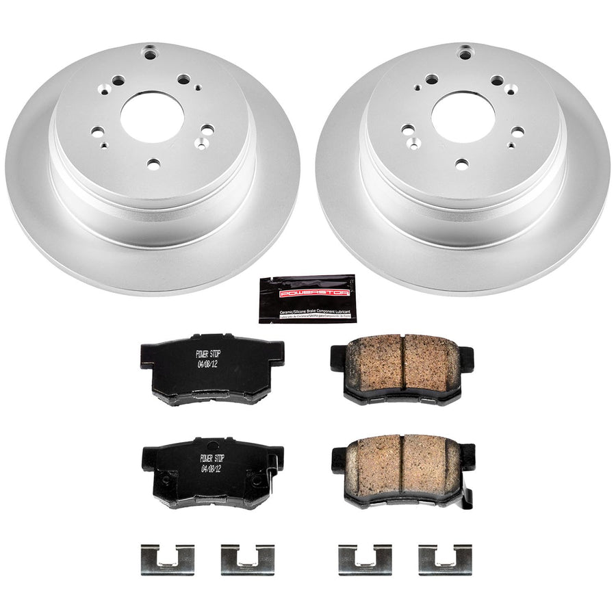 Power Stop CRK3098 Brake Rotor & Coated Ceramic Brake Pads- rear For Acura RDX 2007-2012 [Model Specific]