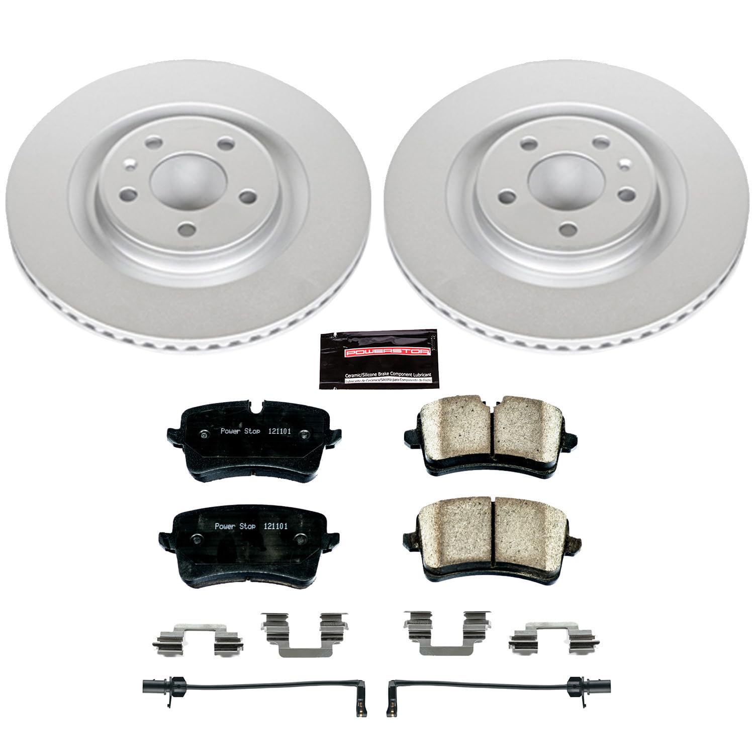 Power Stop CRK6001 Z23 Evolution Sport Geomet Coated Brake Kit For Audi A7 Quattro 2012, Porsche Macan 2015-2021 [Model Specific]