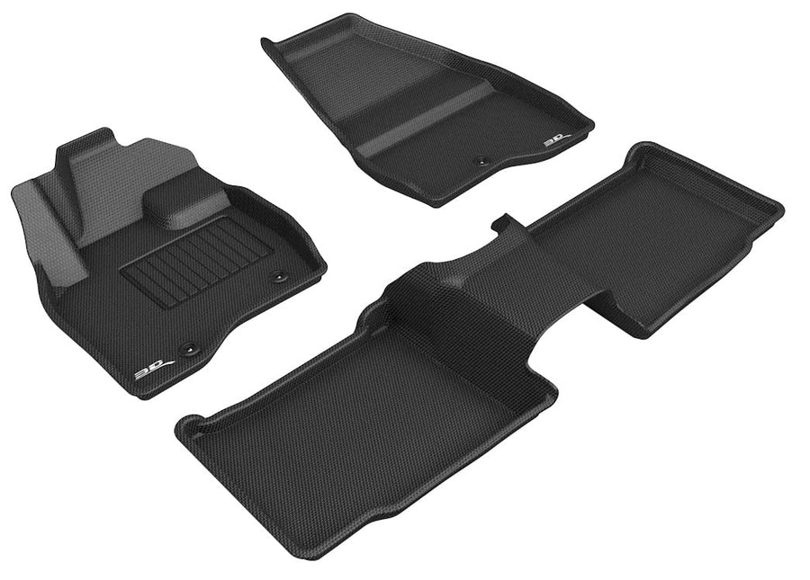 3D MAXpider Kagu Black Custom Fit All-Weather Floor Mats for 2017-2019 Ford Explorer 1st & 2nd Row
