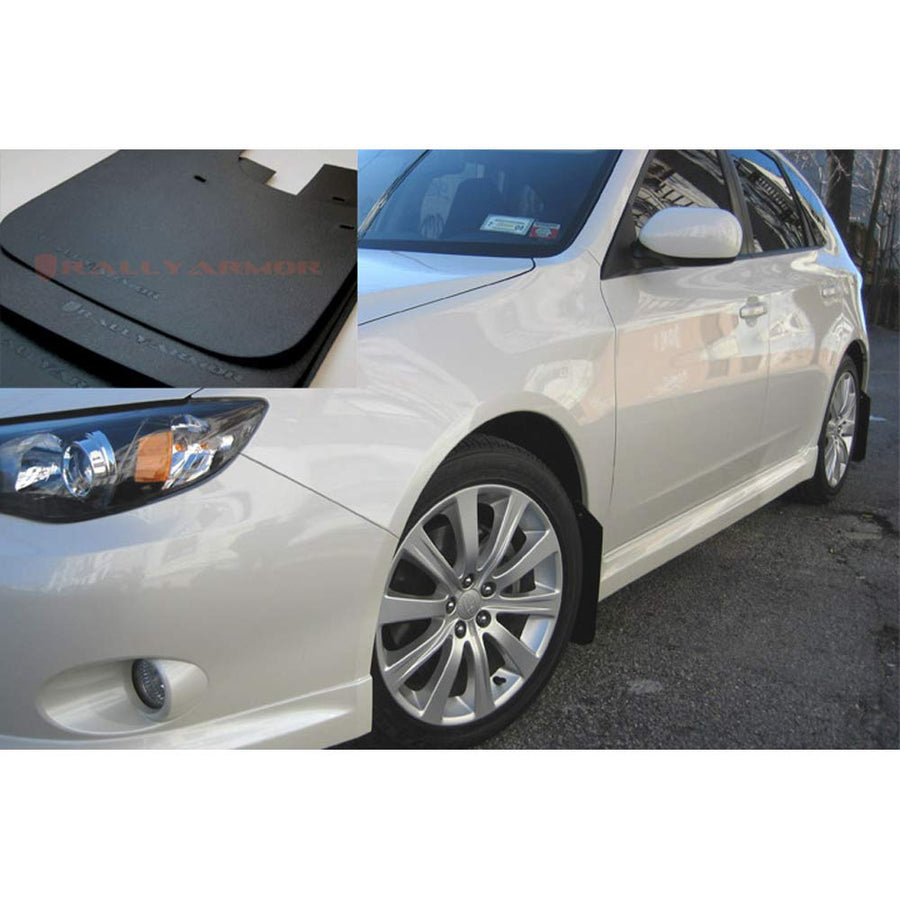 Rally Armor Basic Black MF6-BAS-BLK Mud Flap with Logo (08-10 WRX (Hatch & Sedan) / 08-11 Subaru 2.5i), 1 Pack