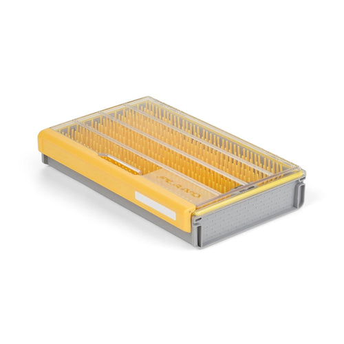 Plano EDGE 3700 Flex Crankbait Premium Utility Box, Gray and Yellow with Clear Lid, Waterproof Tackle Box Storage for Small Crankbaits, Buzzbaits and Swimbaits