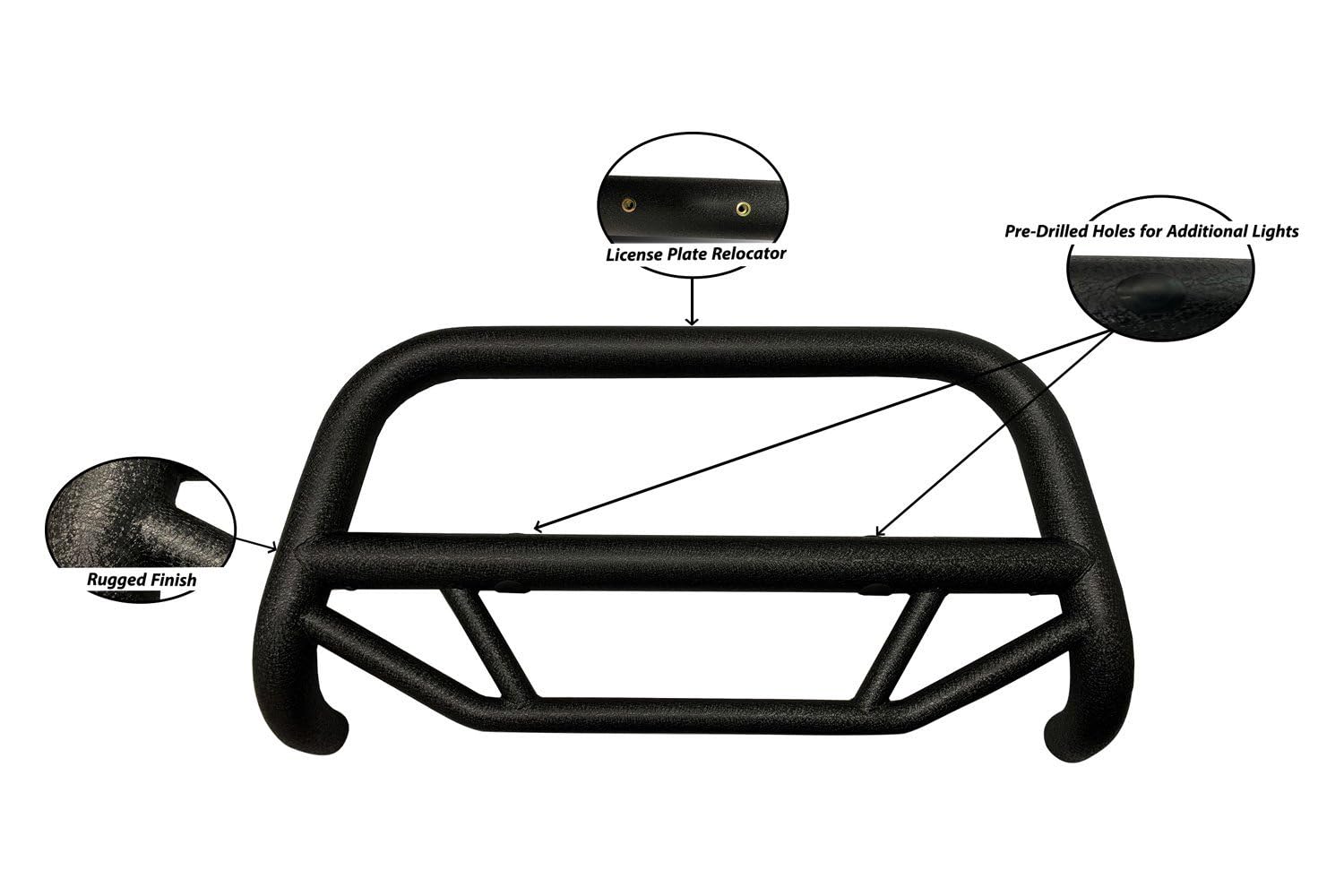 Max T Bull Bar Black Horse Off Road Textured Black Compatible with 2014-2022 Ford F-150-MBT-MF512