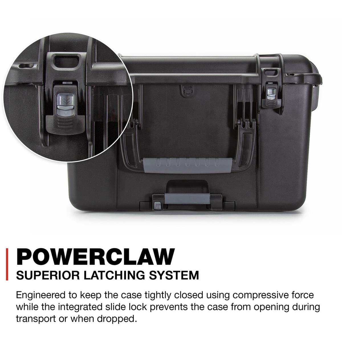 Lightweight Wheeled Series 970 NK-7 Resin Waterproof Hard Case with Foam Insert, Black