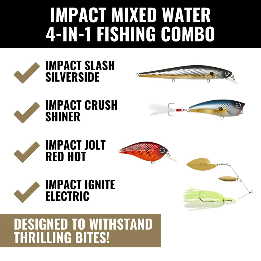Mixed Water LUNKERHUNT Crankbaits – 4-Pack | Premium Hard Bait Fishing Lures for Bass, Walleye & Saltwater | Ideal for Deep Water Action