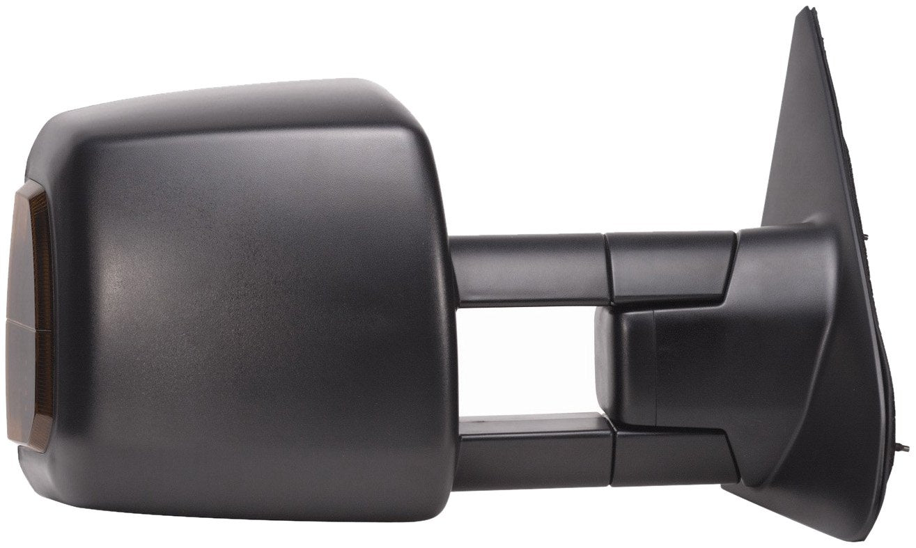 70103T Fit System Passenger Side Towing Mirror for Toyota Tundra Pick-Up, Sequoia, w/Turn Signal & Running Lights, extendable, Dual Mirror, Textured Black, Foldaway, Heated Power
