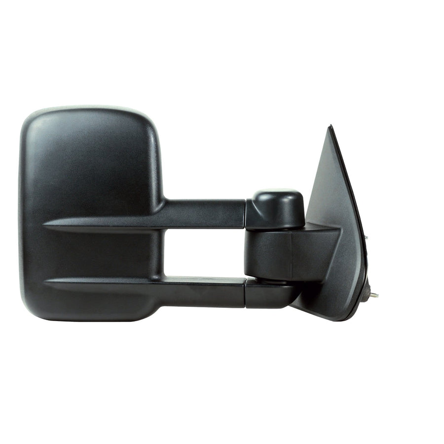 K Source Extendable Passenger Side Towing Mirror for 2014-2019 Silverado/Sierra Pick-Up Full Size. 1st Design, Textured Black, Manual, Dual Lens, Foldaway