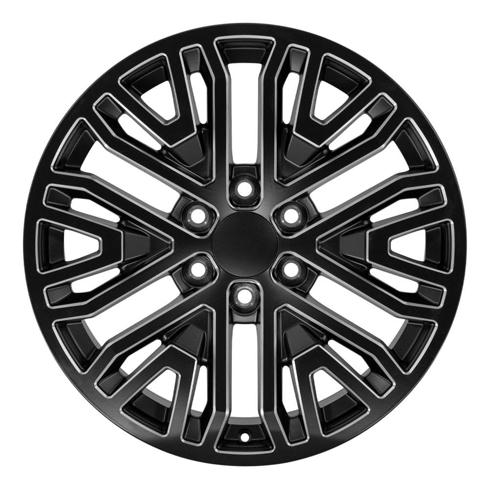 20 Inch OE Wheels CV37 Rim Fits Sierra 1500 Style 6x139.7 20x9 Satin Black with Milled Edge - Hollander 5906 (1)