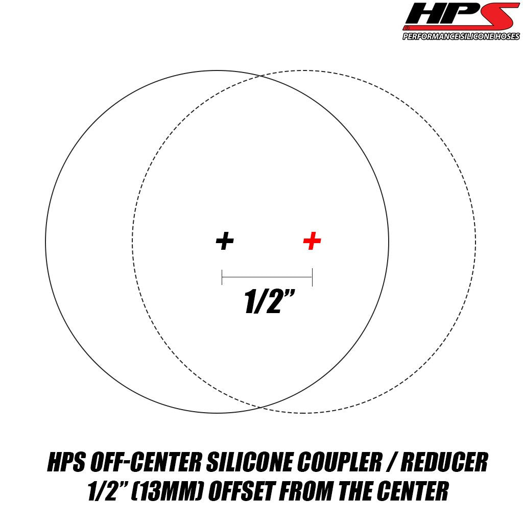 HPS Silicone HTSOR-225-275-BLUE High Temperature 4-ply Reinforced Offset Reducer Coupler Hose, 60 PSI Maximum Pressure, 2-1/4" > 2-3/4" ID, Blue