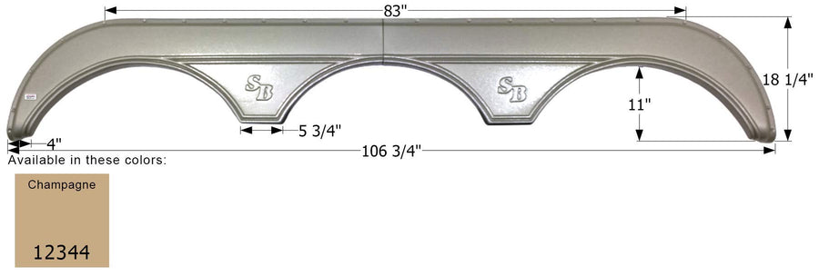 Triple Axle Fender Skirt ICON 12344 FS2344 for Sunnybrook - Champagne