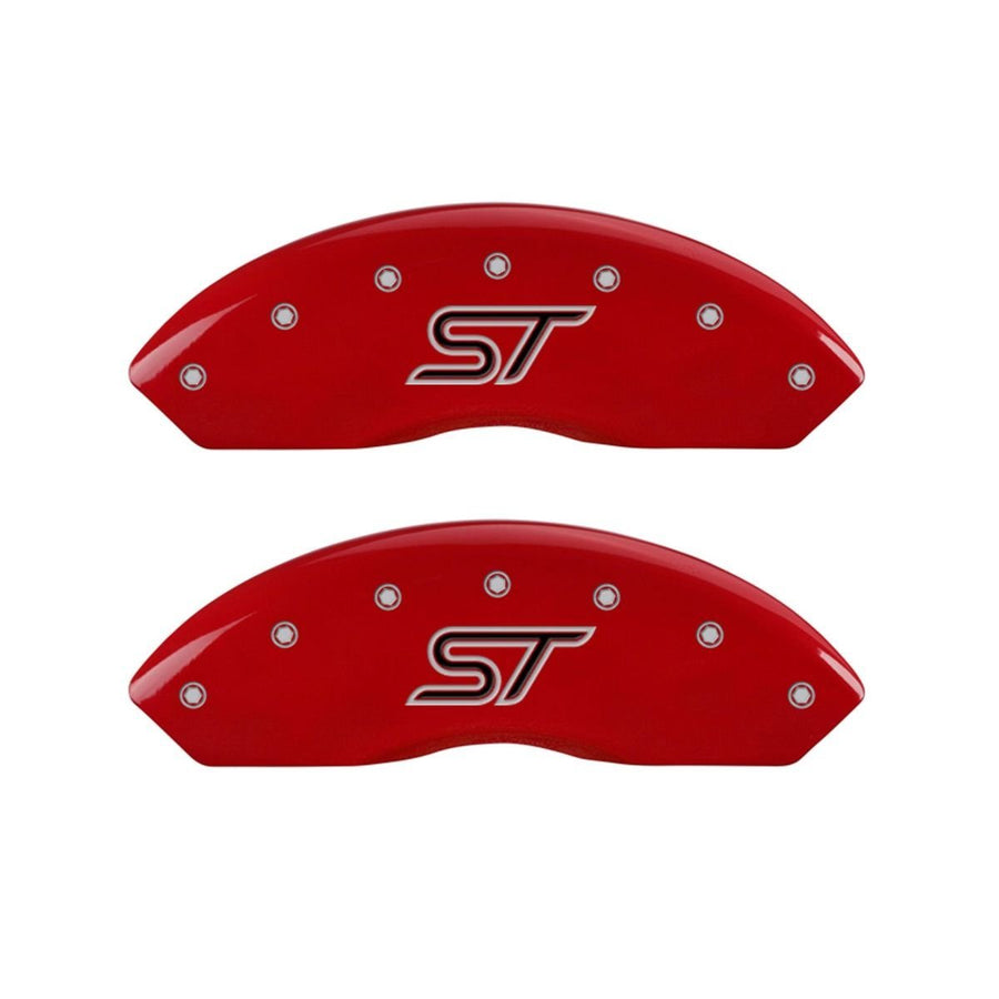 SET OF 4 CALIPER COVERS, REAR AND FRONT: ST, RED, SILVER CHARACTERS