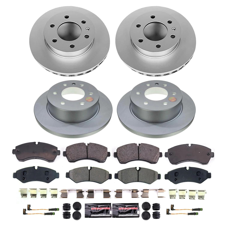 POWERSTOP Brake Kit Front and Rear Geomet Coated Brake Rotors and Brake Pads [Vehicle Specific]