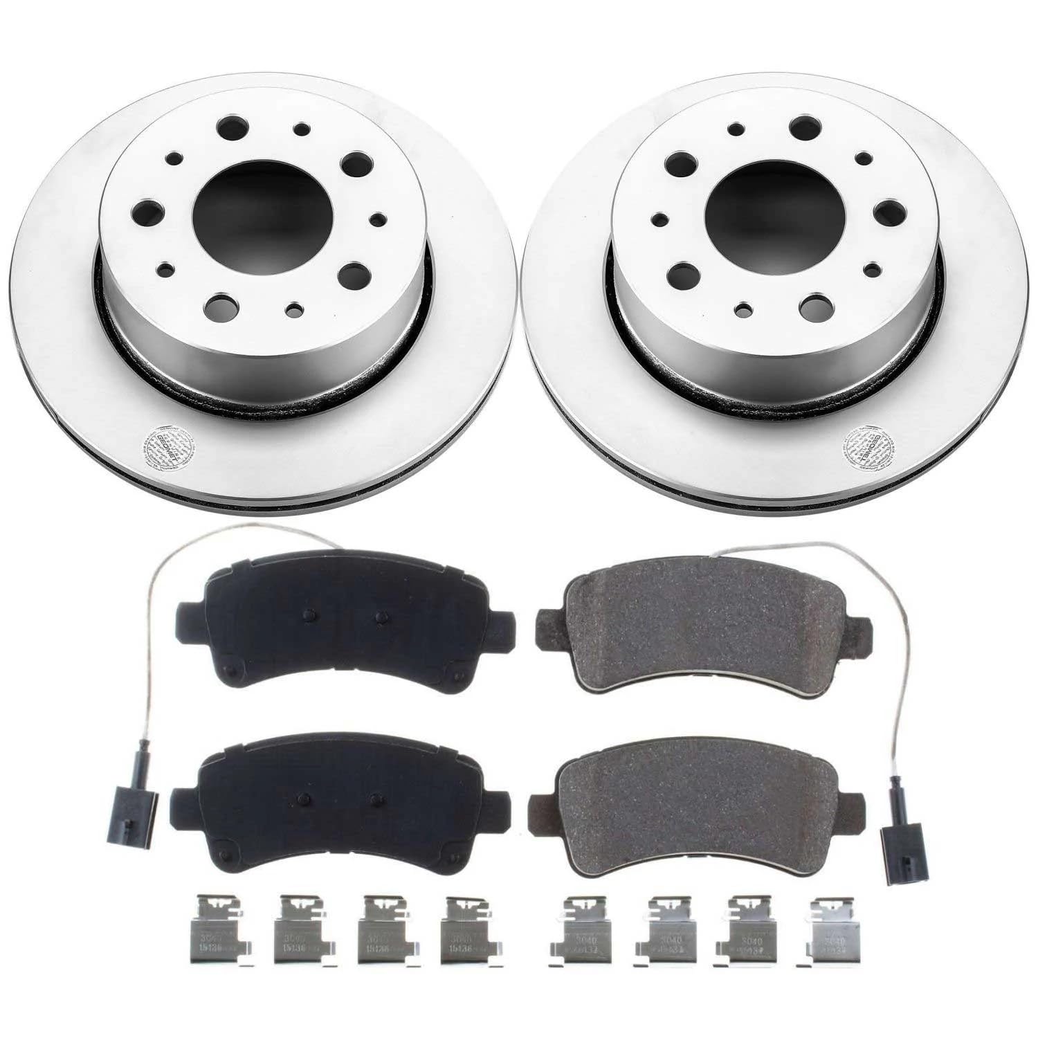 Power Stop Coated Brake Rotor and Ceramic Brake Pads CRK7314- Rear For Ram ProMaster 1500 2015-2021, Ram ProMaster 2500 2016-2021, Ram ProMaster 3500 2016-2021 [Model Specific]