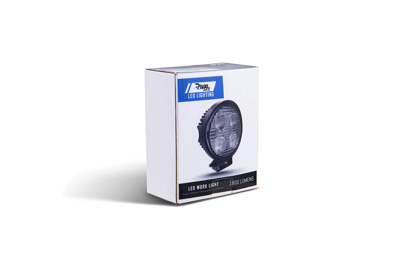 A.R.E. Lighting Rival System | 23705-81256 2 | 4.8" LED Round Work Light, 1800 Lumens (does not come with wiring harness/switches),Black Housing/White Light