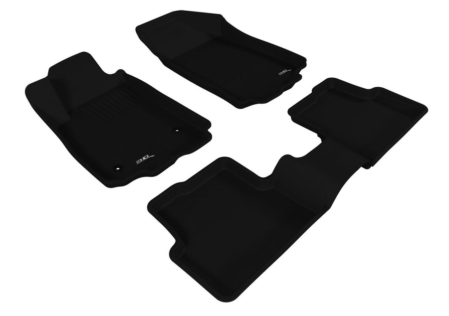 Complete Set 3D MAXpider L1CH02901509 Custom Fit All-Weather Floor Mat for Select Chevrolet Sonic Models - Kagu Rubber (Black)