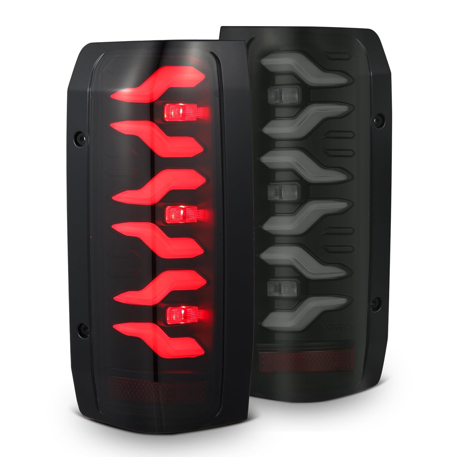 For Alpharex 87-96 F-Series F150 F250 F350/Bronco LUXX-Series LED Tail Lights Black