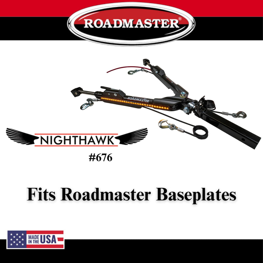 Roadmaster Nighthawk 676 Tow Bar fits Roadmaster Baseplates | Hauls Up to 8,000 lbs | Non-Binding Design | Multi-Functional LEDs | Proudly Made in The USA