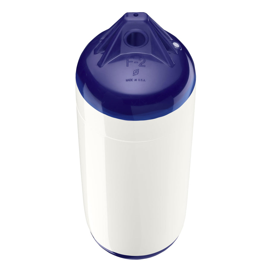 Polyform F-Series Boat Fender Standard F-2 Blue Ropehold - White