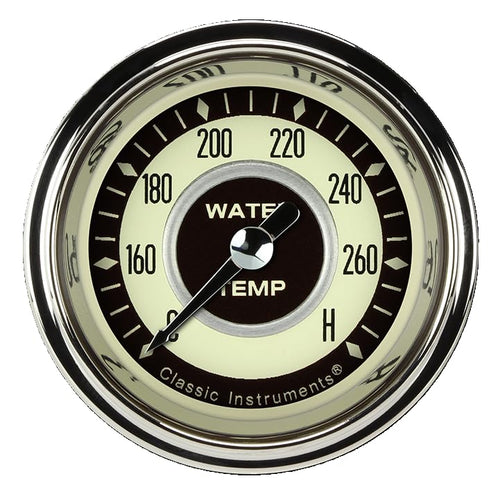Classic Instruments Nostalgia NT126SHC-12 2-1/8" Water Temperature Gauge Full Sweep 12mm