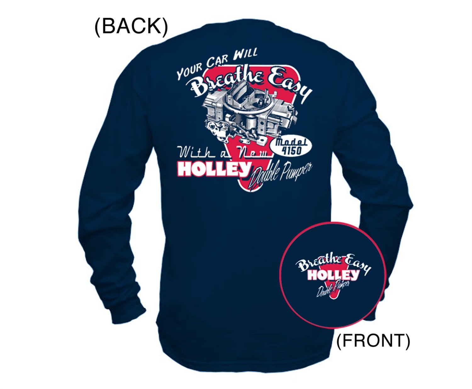Holley Retro Double Pumper 10015-LGHOL Long Sleeve T-Shirt