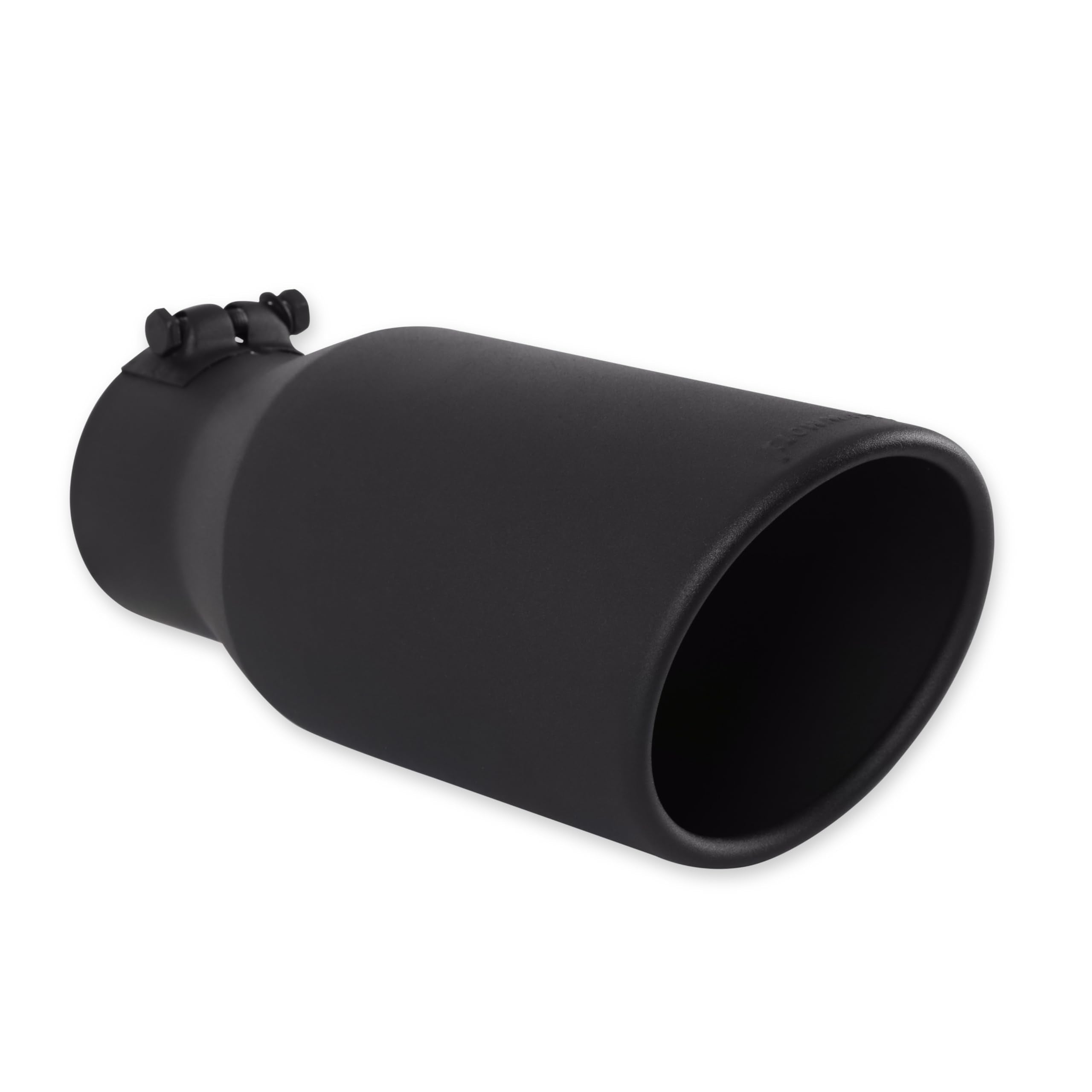 Flowmaster Exhaust Tip 15405B 5 Inch Angle Cut Black Ceramic Coated 304 Stainless Steel Fits 3.5 Inch Tubing 12 Inch Long - Clamp On - Sold Individually