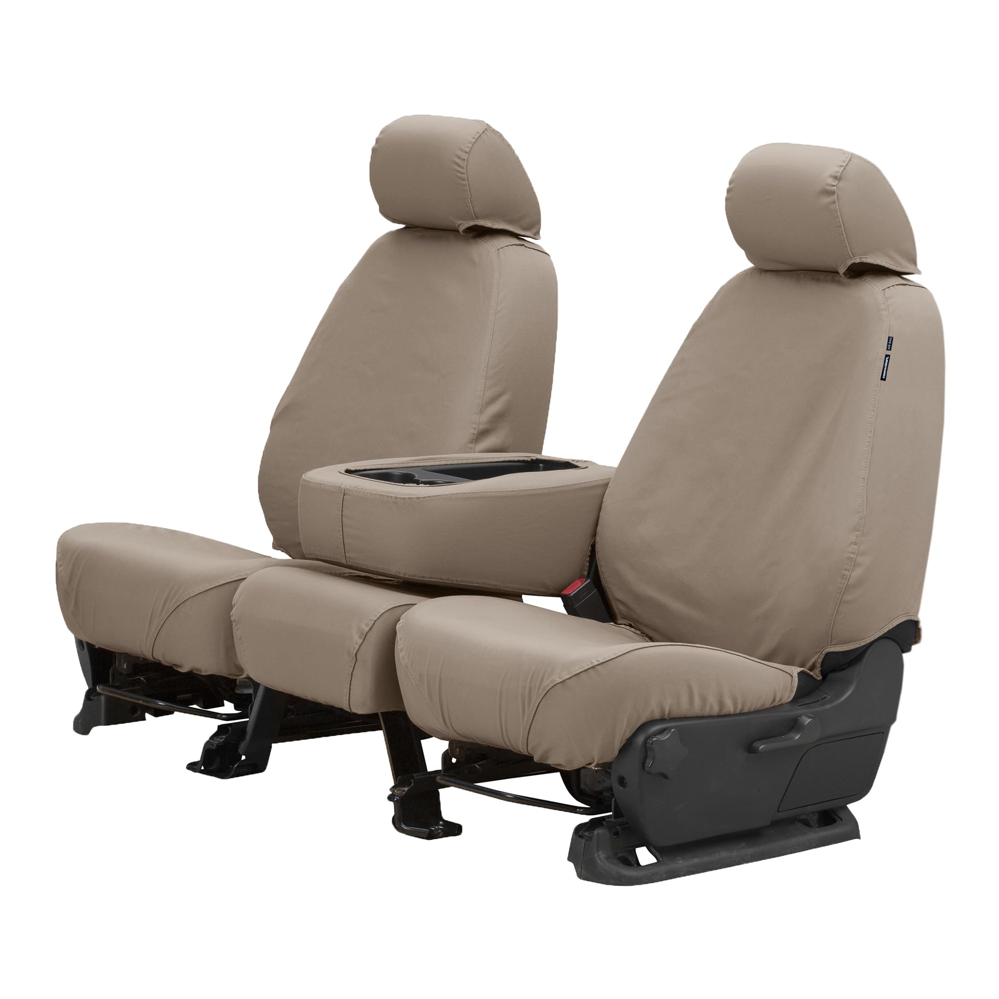 Covercraft Custom Seat Covers Polycotton | Fits 2023-2025 Honda Pilot | 2nd Row 40/20/40 Bench Seat, Taupe