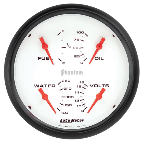 Quad Auto Meter 5820 Gauge, 5", 240Ωe-33Ωf, Elec, Phantom