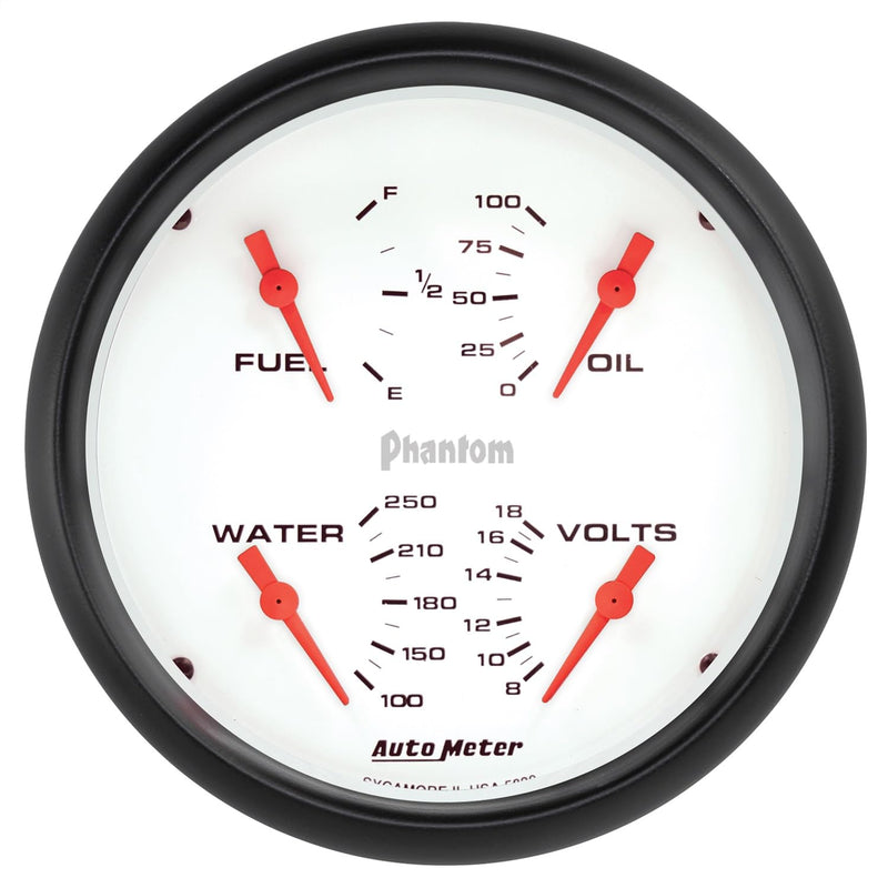 Quad Auto Meter 5820 Gauge, 5", 240Ωe-33Ωf, Elec, Phantom