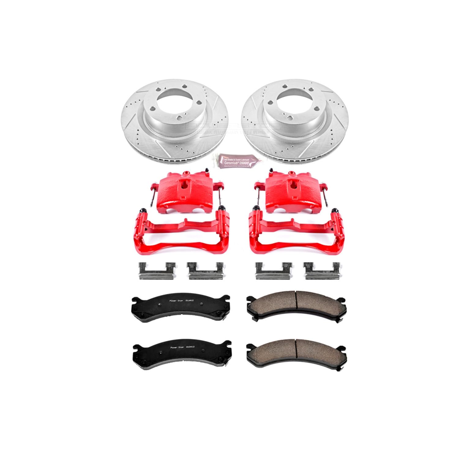 Power Stop Performance Brake Kit KC2071 with Calipers For Express Van 3500 | Silverado 2500HD 3500HD | Savana 3500 Sierra 2500HD 3500HD [Application Specific]