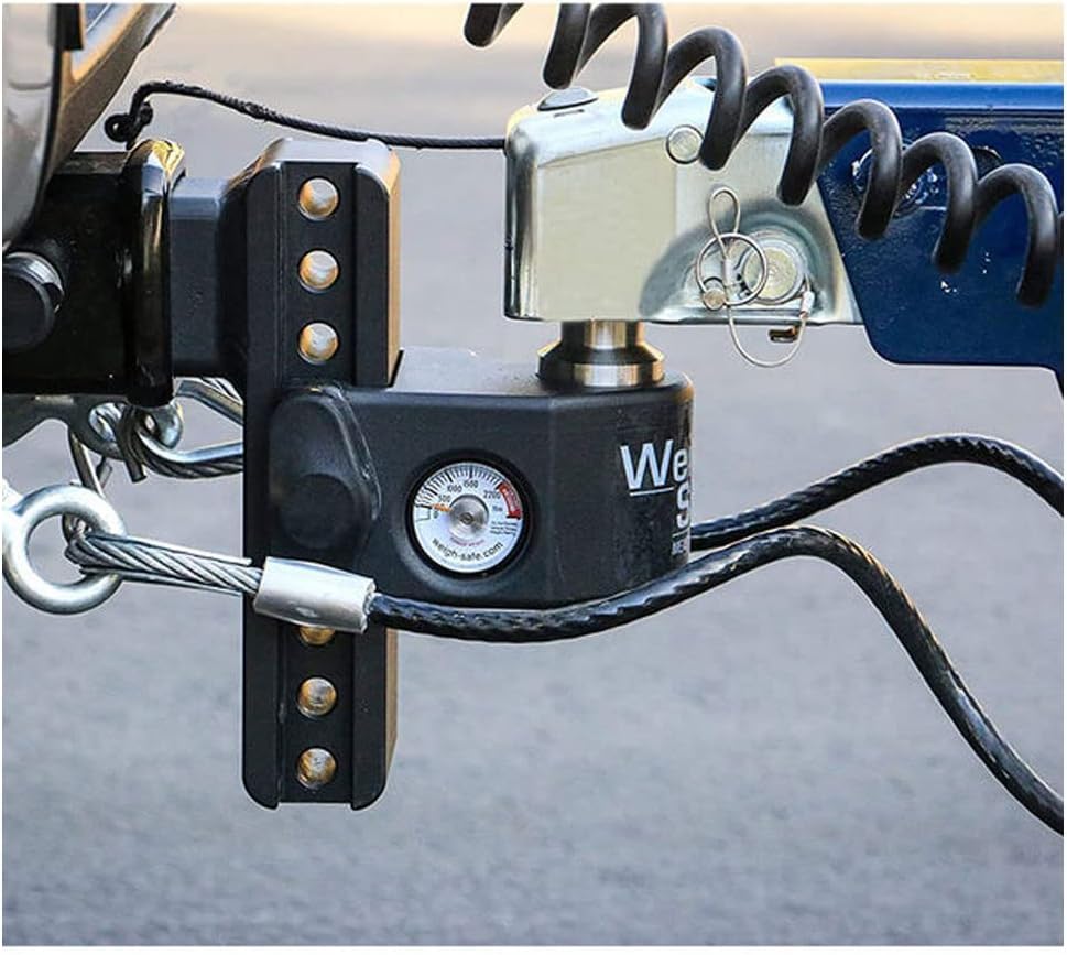 Weigh Safe Drop Steel Hitch - Adjustable Trailer Hitch with Ball Mount - Designed for 2.5" Receivers - Includes 2 Tow Balls - 6" Drop Hitch, 22,000 lbs GTW, 2-Piece Lock Set