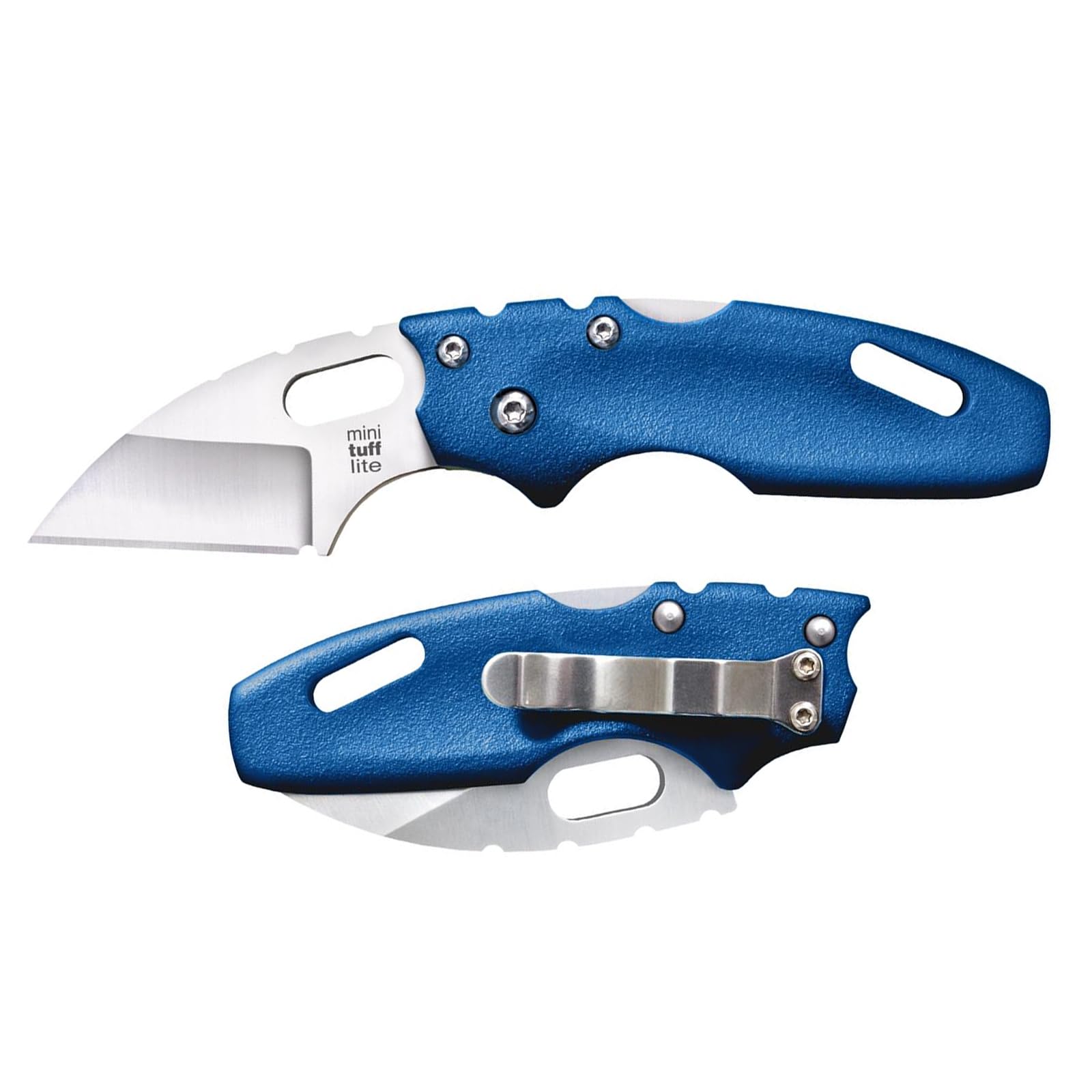 Mini Cold Steel Tuff Lite 2" 4034SS Sheepsfoot Razor-Sharp Blade 3" Griv-Ex Blue Handle Everyday Carry Pocket Folding Knife