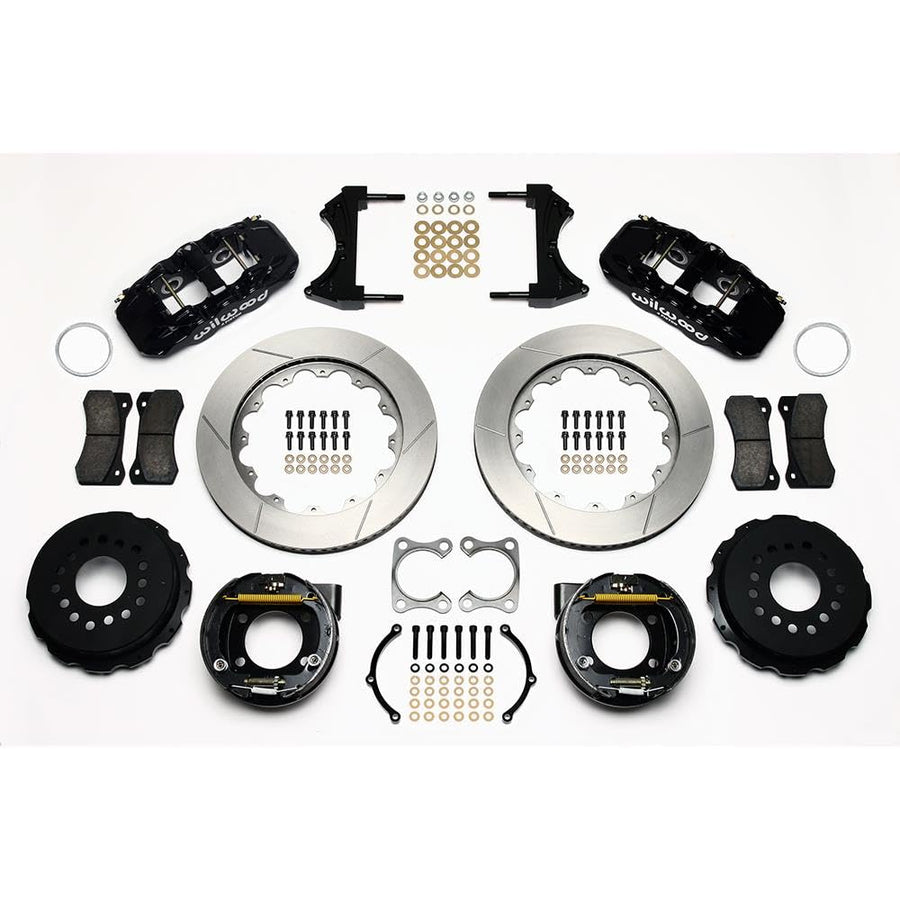 Rear P-Brake Kit AERO4,14.00", Drilled, Red