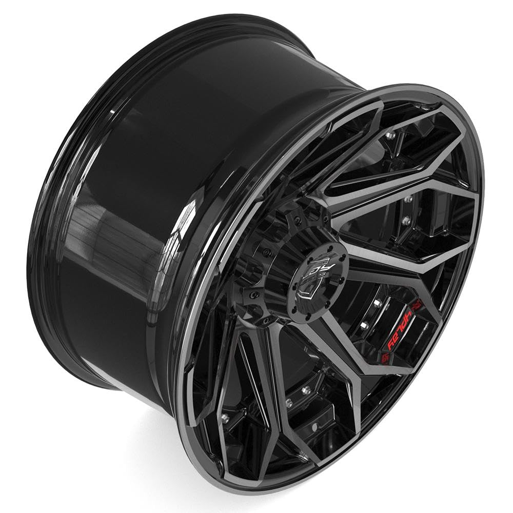 20 inch 4PLAY Wheels Rim Fits 6x135 + 6x139.7 Silverado Suburban Tahoe Expedition F150 Raptor 4P80R 20x10 Brushed Black Wheels
