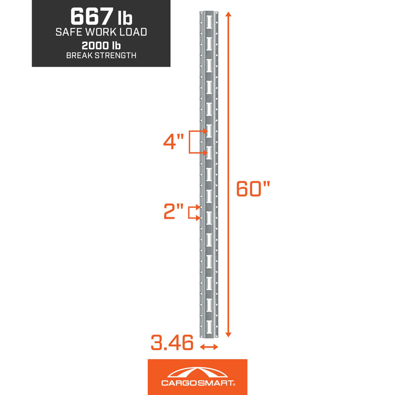 Vertical Rail E-Track, 60" - 1 Pk