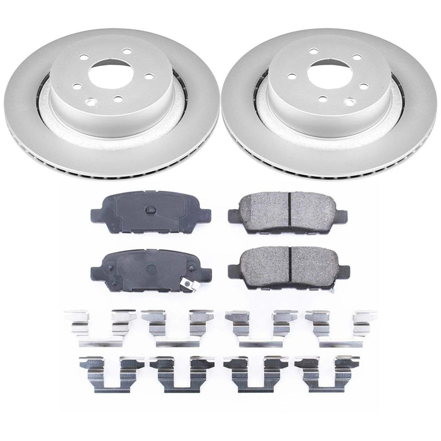 Power Stop CRK2986 Brake Rotor & Coated Ceramic Brake Pads- rear For INFINITI G35 2007-2008, INFINITI G37 2008-2013 [Model Specific]