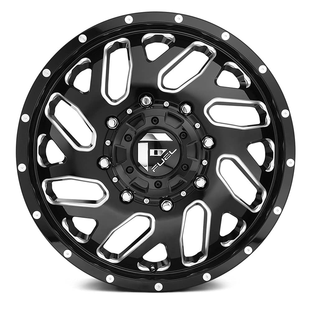 D581 Fuel Offroad Triton Dually Rear BLACK Wheel (20 x 8.25 inches /8 x 165 mm, -215 mm Offset)