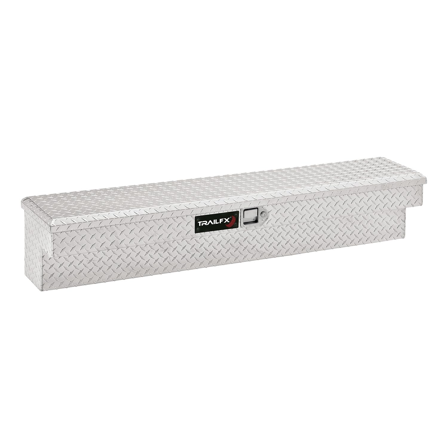 TrailFX Single Lid Side Mount Tool Box with Struts Polished 16-Gauge Diamond Tread Aluminum, 4.4 Cubic Feet 72" Length 11-1/4" Width 11" Height TrailFX 160721