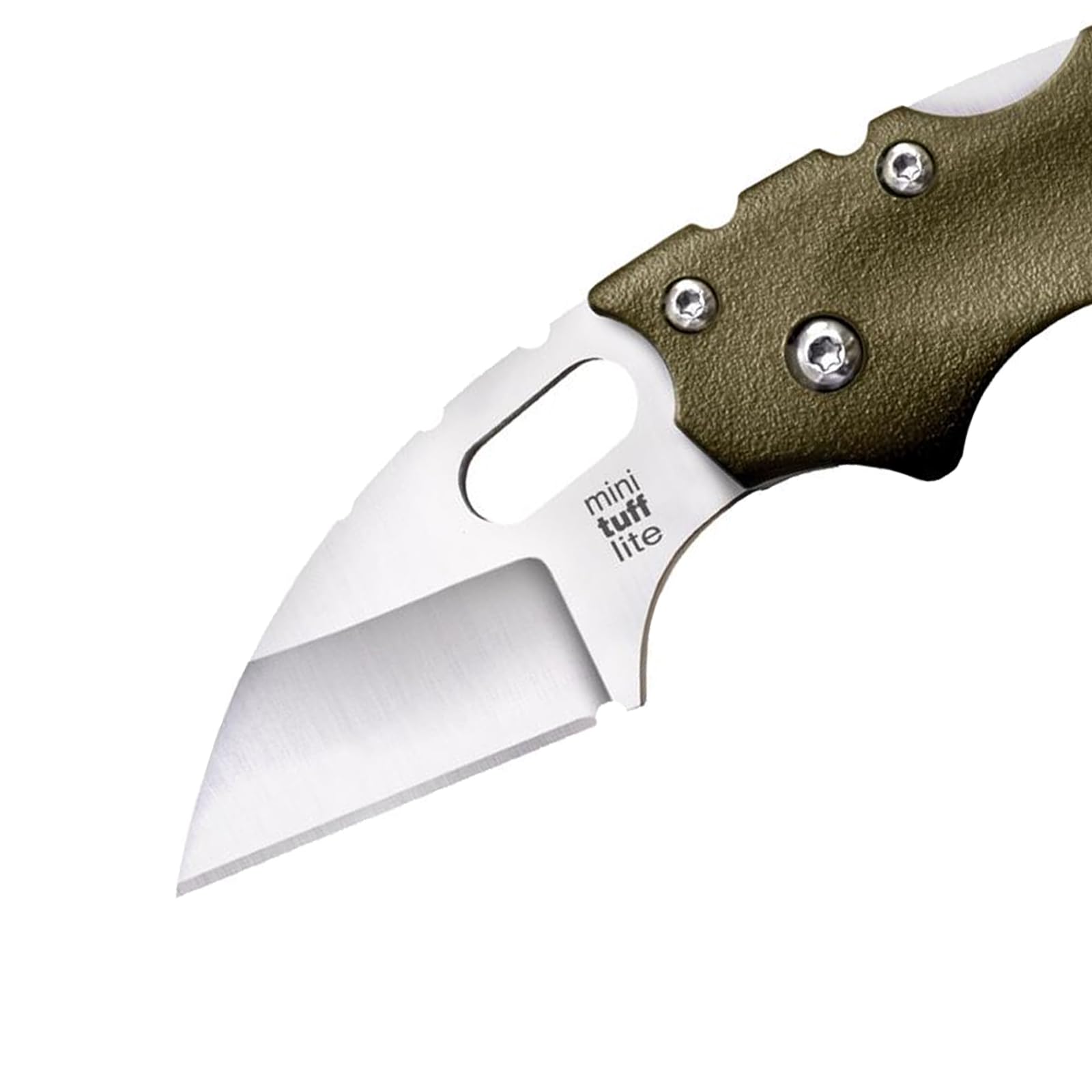 Mini Tuff Lite Cold Steel 2" 4034SS Sheepsfoot Razor-Sharp Blade 3" Griv-Ex OD Green Handle Everyday Carry Pocket Folding Knife