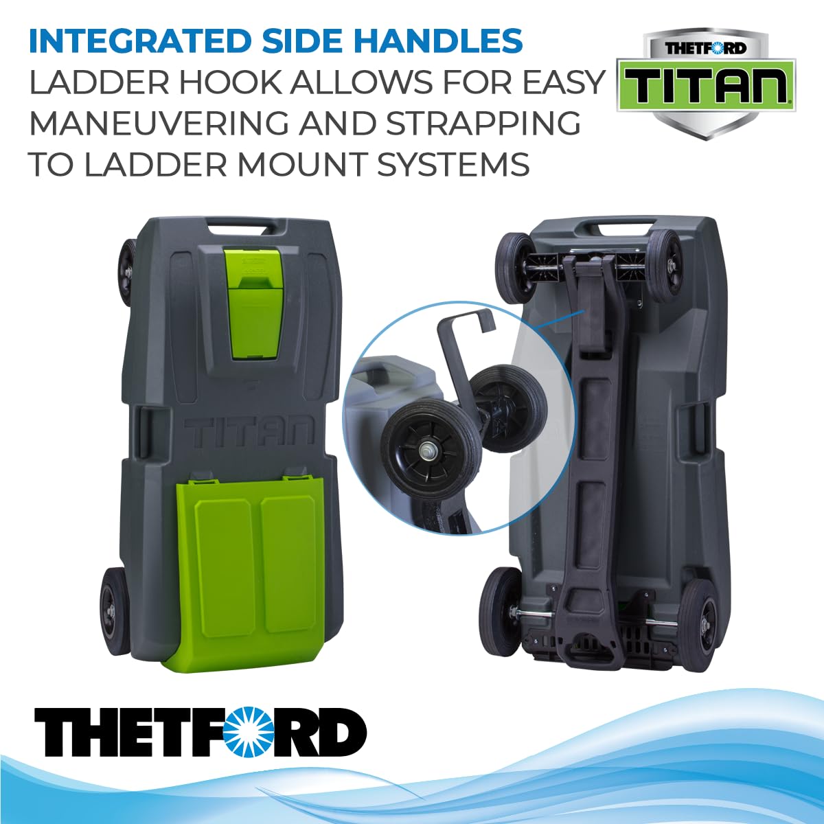 Titan Tote Thetford 40951 4-Wheel - 27 Gallon, Gray
