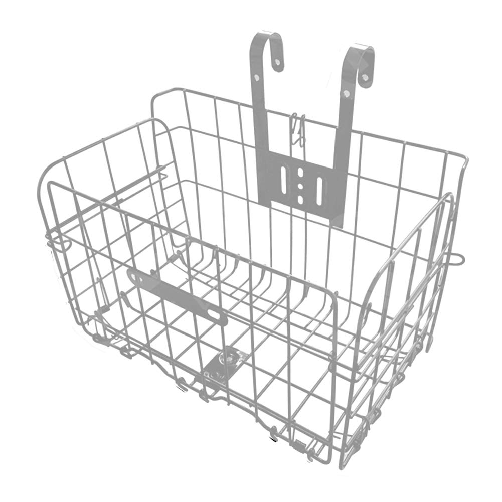 beiyoule Foldable Basket Bike, Detachable Front Rear Bike Basket Wire Mesh Bicycle Hanging Rack for Mountain Bike Accessories Bike Frame