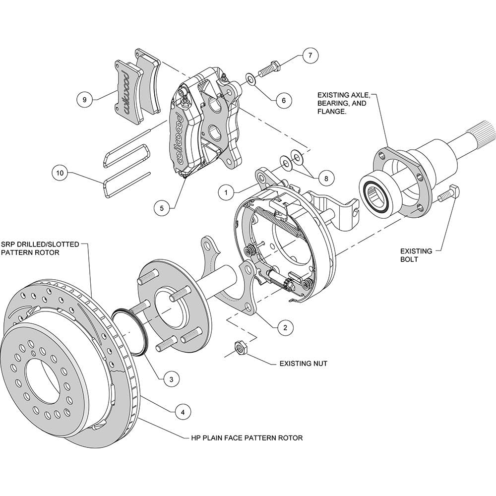 P-Brake Kit,Drill-Red FDP-LP 11.00"