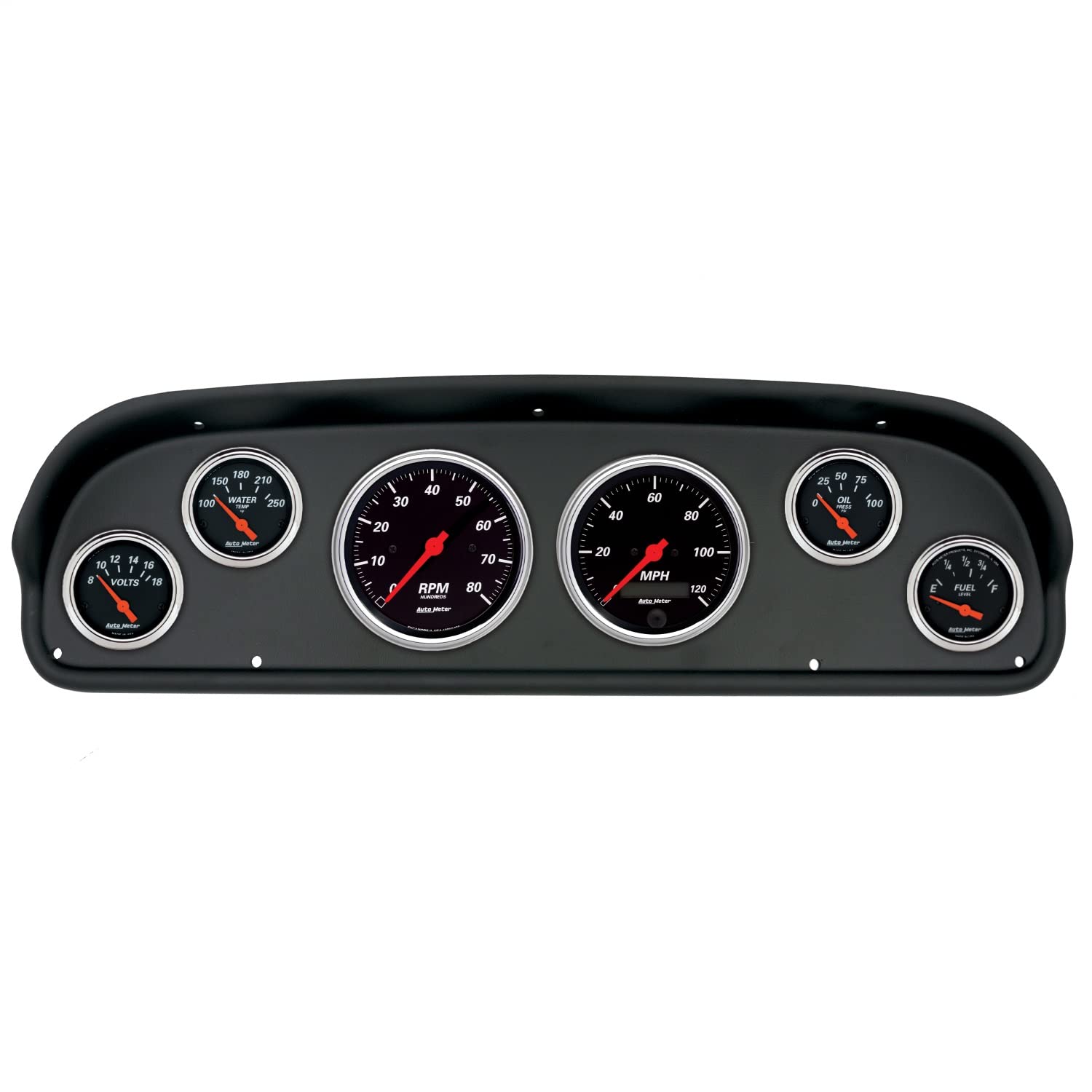 AutoMeter Dash Kit Direct Fit, (3 3/8" X2, 2 1/16" X4), Ford F100 57-60, Designer Black (2101-06)