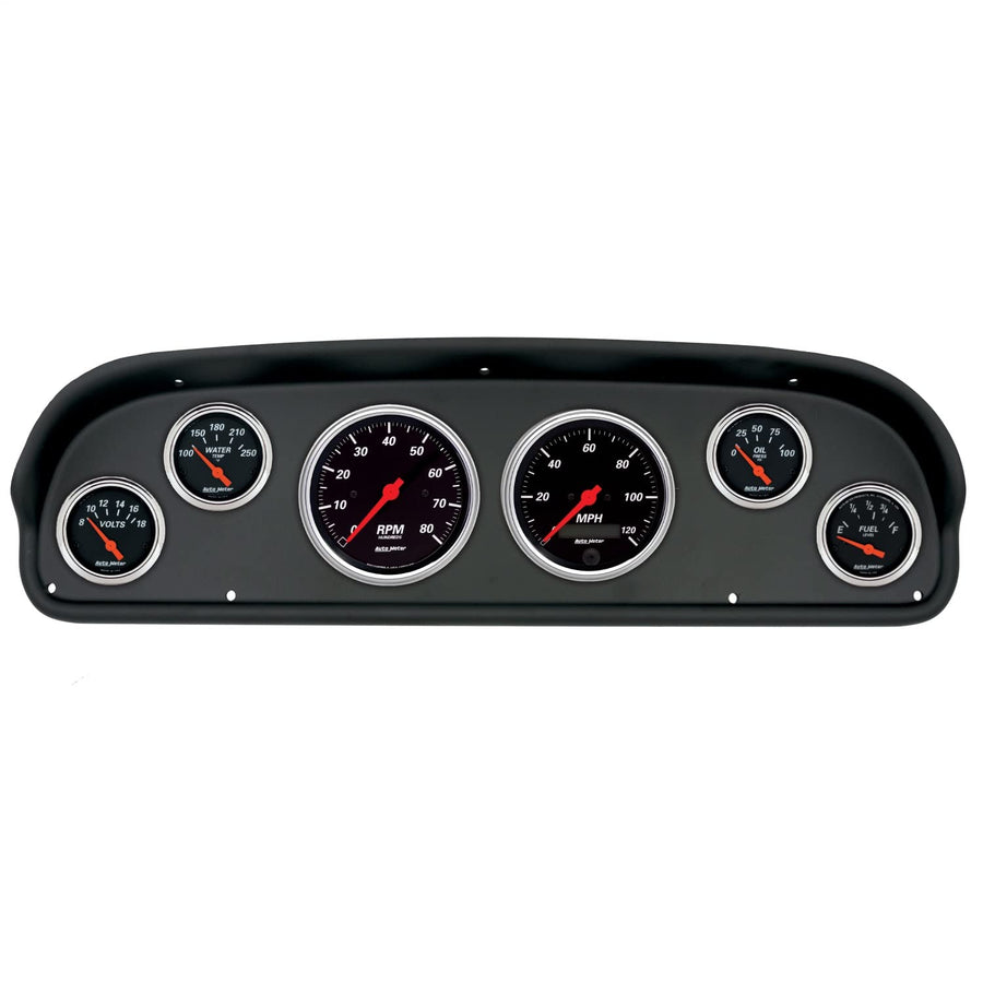 AutoMeter Dash Kit Direct Fit, (3 3/8" X2, 2 1/16" X4), Ford F100 57-60, Designer Black (2101-06)
