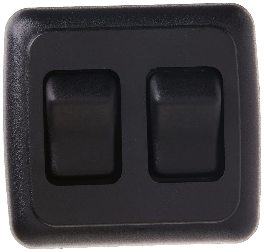 Black JR Products Double SPST On-Off Switch with Bezel 12235