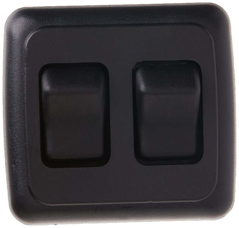 Black JR Products Double SPST On-Off Switch with Bezel 12235