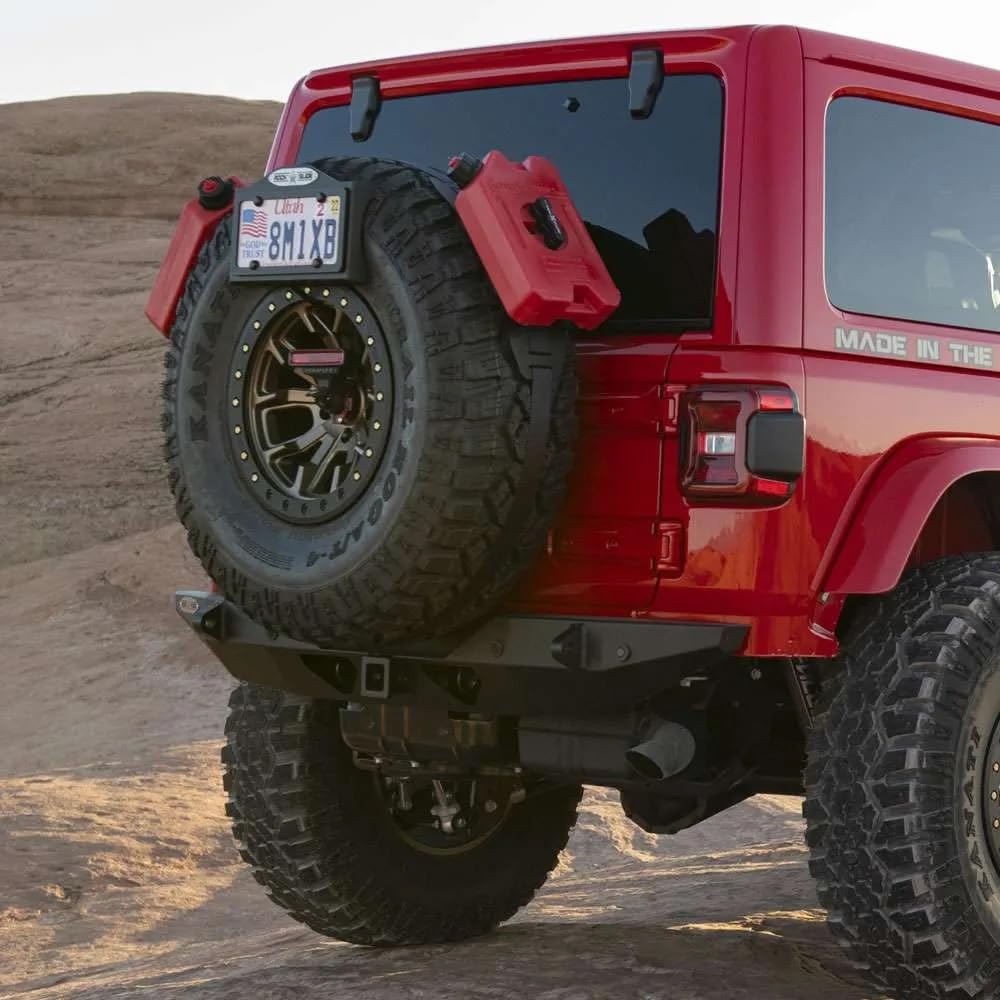 Rigid Rear Shorty Bumper Rock Slide with Shackle Points - Black Powdercoat