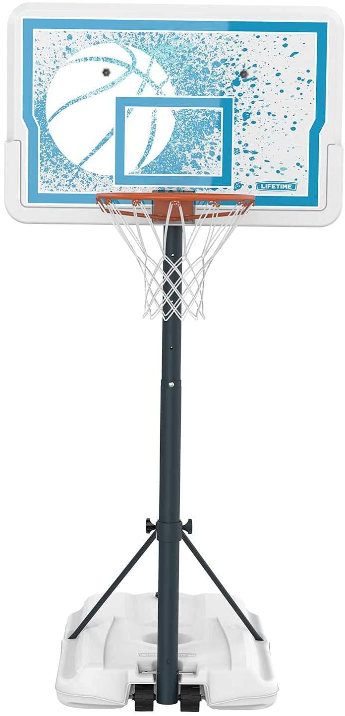1301 Lifetime Pool Side Basketball System, 44 Inch Backboard, White/Blue