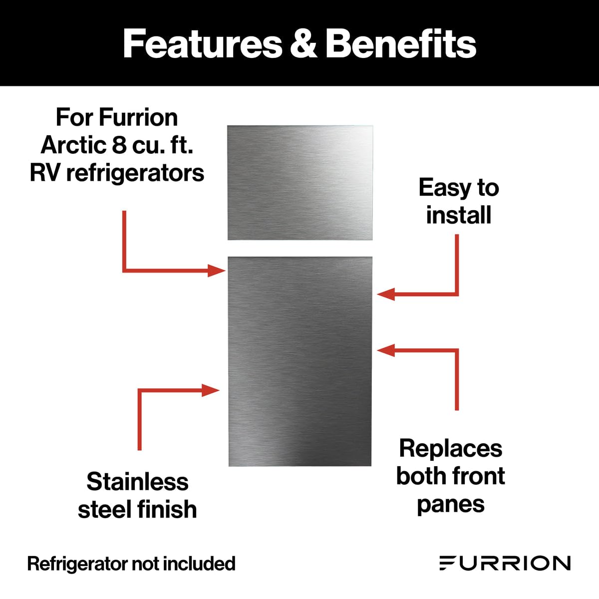 Furrion® - Stainless Steel Replacement Door Panels for Furrion Arctic® 8 cu. ft. Refrigerator #C-FCR08DCGTA-A01